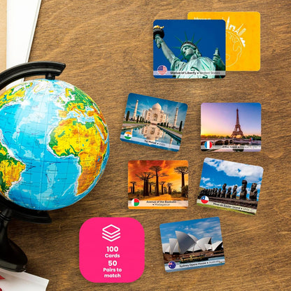Menique Wild Animals Memory Matching Game – 80 Cards (40 Pairs) with Real Photos – Includes Educational Booklet with Animal Facts – Fun & Cognitive Game for Kids and Adults