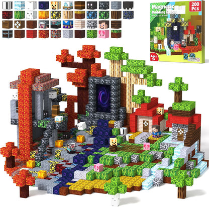 Magnetic Blocks - 150 PCS Magnets Game-Based Building Block for Ages 3,4,5,6,7,8,9,10,11 Kids Birthday Toy Sets Present, Stacking Cubes Construction Gift for Toddlers Boys & Girls, 0.8in
