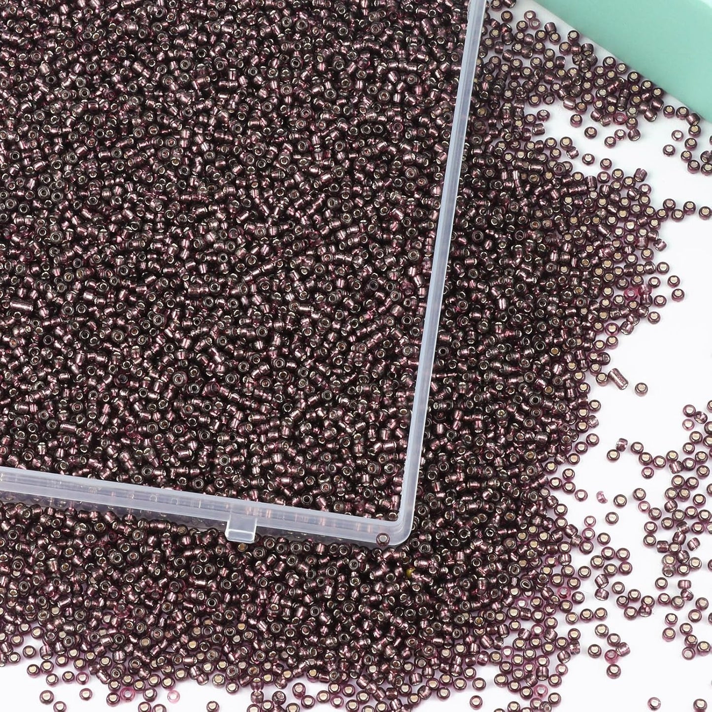 10100 Pcs Size 11/0 Glass Seed Beads, 2 mm Dark Green Small Mini Spacer Loose Pony Beads for Jewelry Making and DIY Crafts - Colors B