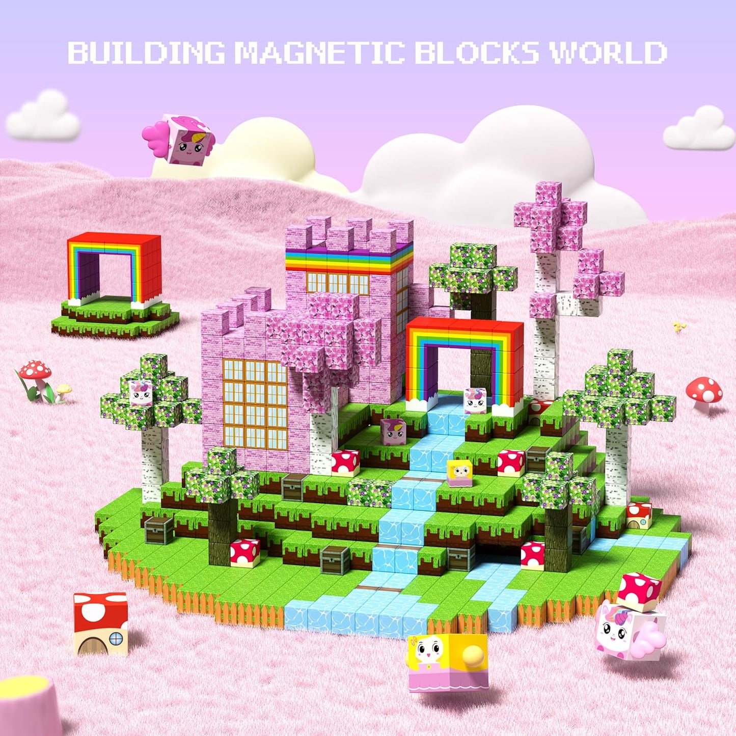 Magnetic Blocks - 150 PCS Magnets Game-Based Building Block for Ages 3,4,5,6,7,8,9,10,11 Kids Birthday Toy Sets Present, Stacking Cubes Construction Gift for Toddlers Boys & Girls, 0.8in
