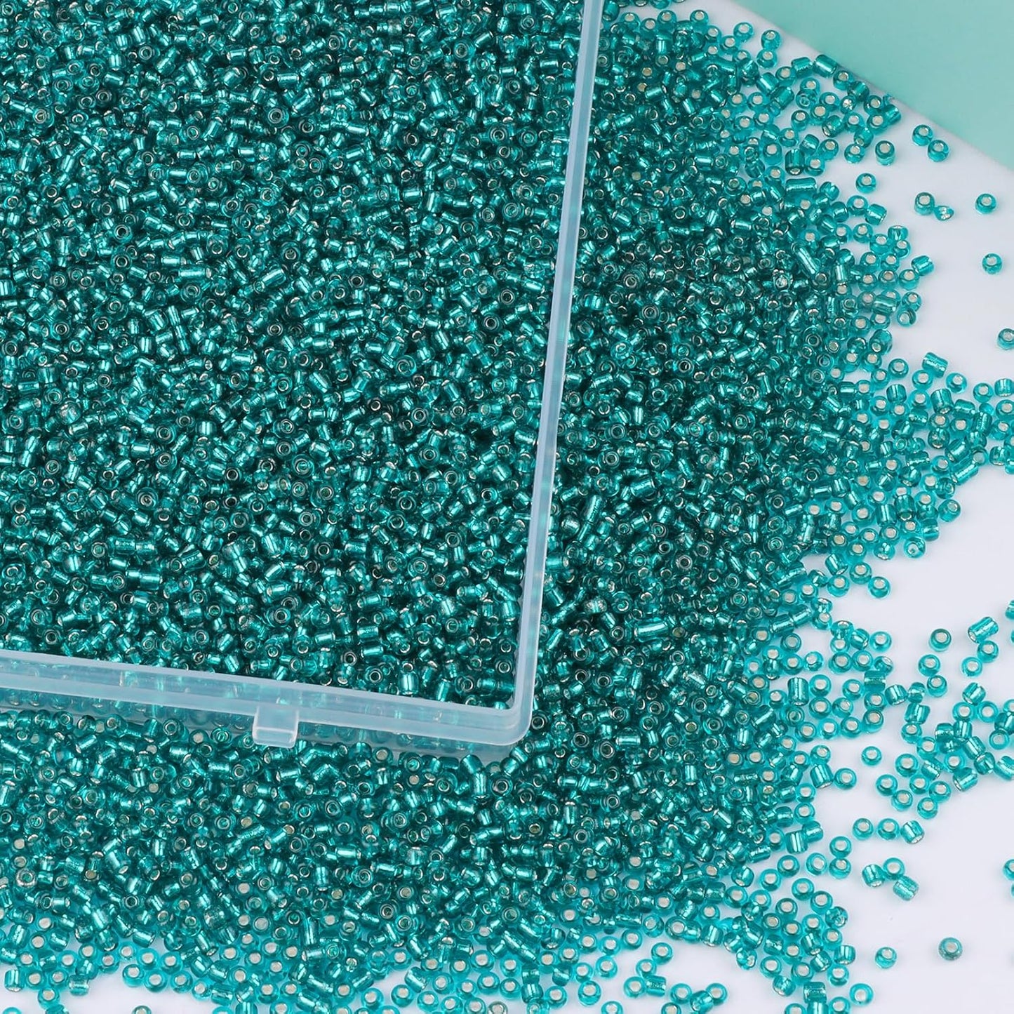 10100 Pcs Size 11/0 Glass Seed Beads, 2 mm Dark Green Small Mini Spacer Loose Pony Beads for Jewelry Making and DIY Crafts - Colors A