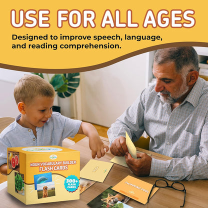 50 Noun Flash Cards, Fun Vocabulary Builder Educational Learning Photo Cards for Kids, Homeschool, Adults, Seniors, Speech Therapy, ESL, Autism, Dementia, Aphasia, SLP, ABA, and Occupational Therapy