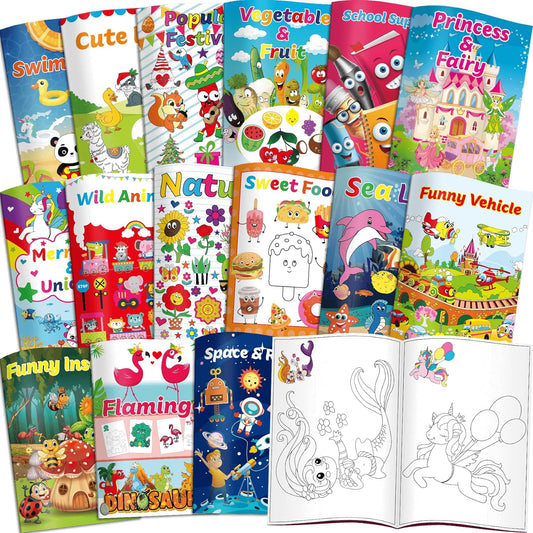 Kalysky 15Pack Small Coloring Books for Toddlers 1-3 3-5,Bulk Coloring Books for Kids Ages 2-4 4-8,Party Favors Carnival Prizes Goodie Bag Stuffer,Classroom Activity Supplies,Activity Books for Kids