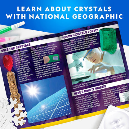 National Geographic Craft Kits for Kids - Crystal Growing Kit, Grow 6 Crystal Trees in Just 6 Hours, Educational Craft Kit with Art Supplies, Geode Specimen, STEM Arts & Crafts Kit (Amazon Exclusive)