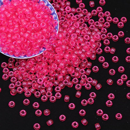 Auvoua 1000Pcs Pony Beads Bracelet 9mm Yellow Plastic Barrel Pony Beads for Necklace,Hair Beads for Braids,Key Chain,Jewelry Making (Yellow)