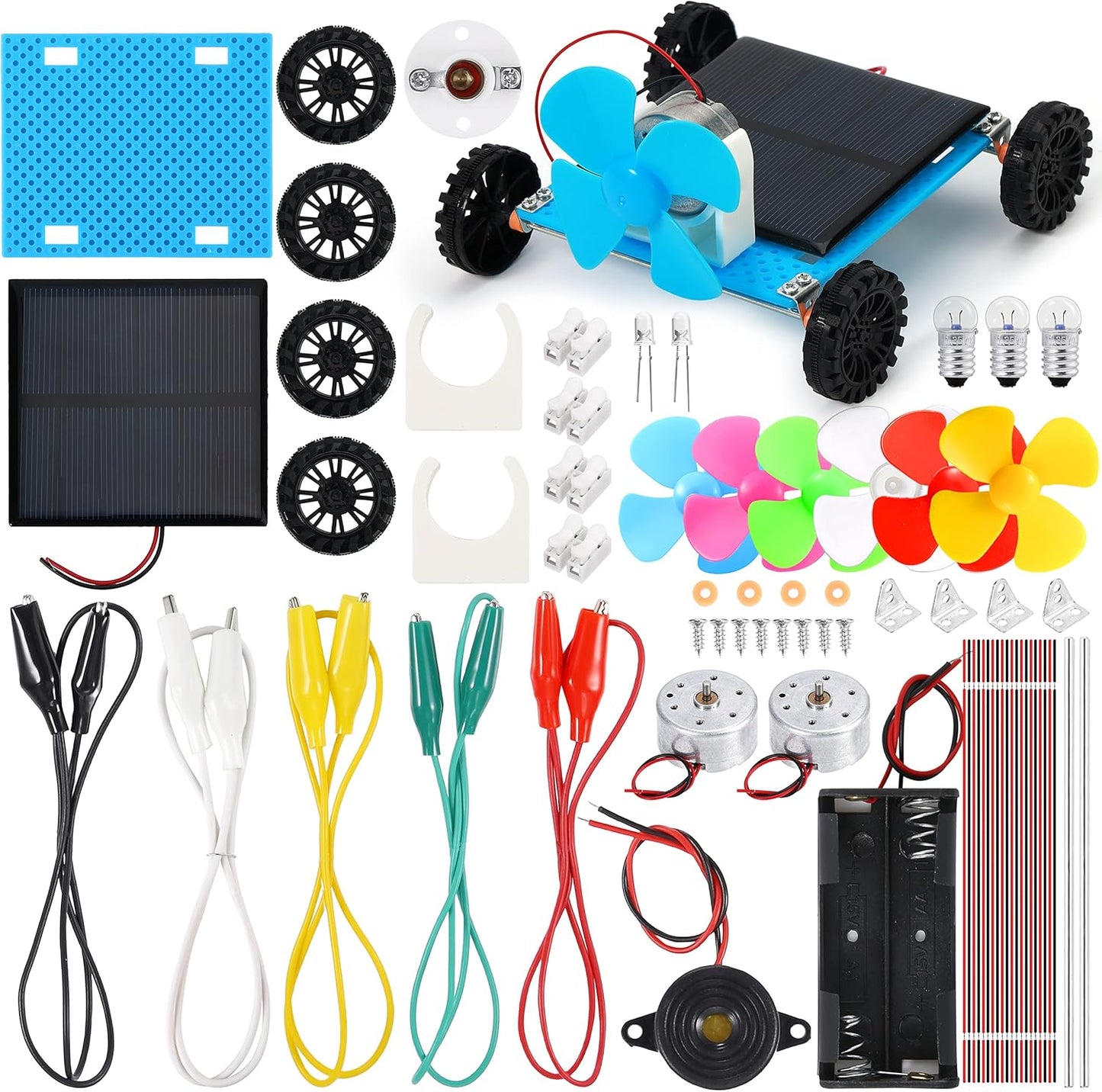 Sntieecr 6 Set 131 PCS DC Motors Kit, Mini Electric Motor 1.5-3V 15000RPM with 66 PCS Plastic Gears, Shaft Propeller, Bulbs, Buzzer Sounder, Science Experiment Set for Kid DIY STEM Engineering Project