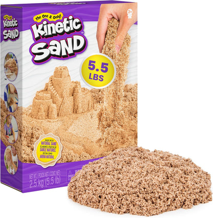 Kinetic Sand, 3.25lbs Beach Play Sand, Amazon Exclusive, Moldable Sensory Toys for Kids, Resealable Bag (Packaging May Vary), for Ages 3 and up