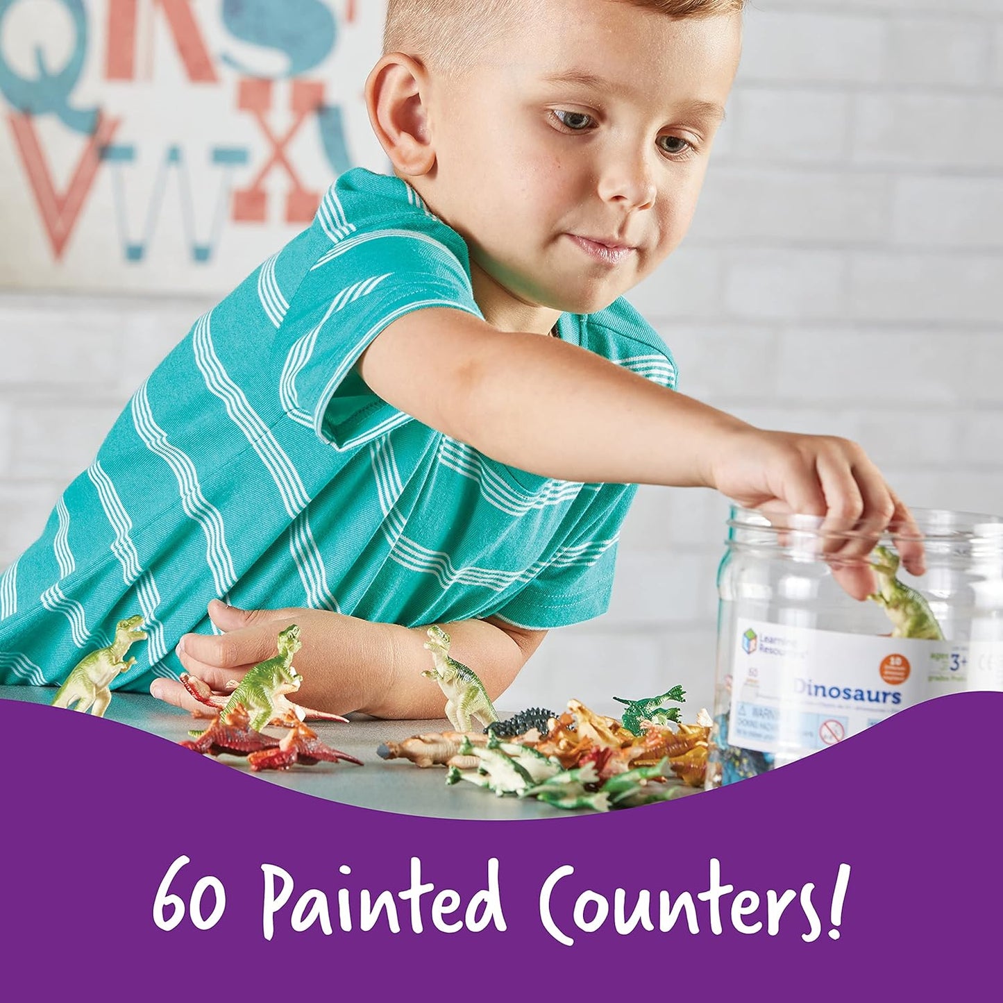 Learning Resources Farm Animal Counters - 60 Pieces, Ages 3+ Toddler Learning Toys, Farm Animals Toys, Develops Counting and Matching Skills