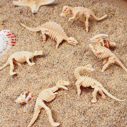 30 PCS Dinosaur Fossil Skeletons, Assorted Dinosaur Skeleton Toys Figures for Science Play Dino Sand Dig Party Favor Decorations (Dino skeletonD)