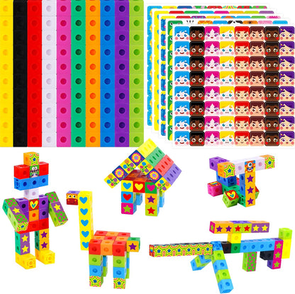 SpriteGru Math Linking Cubes, Math Cubes Manipulatives with Activity Cards Linking Cube Math Counters for Kids Kindergarten Learning Activities