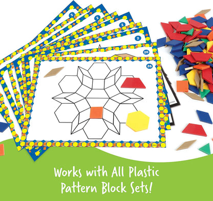 Learning Resources Pattern Block Design Cards, Color Recognition, STEM Toy, Ages 4+