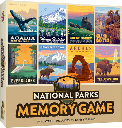 Masterpieces National Parks Memory Game - Fun Family Entertainment for Kids and Adults - Educational, Engaging, and Perfect for Game Night, Classroom Activities, and Interactive Play for All Ages