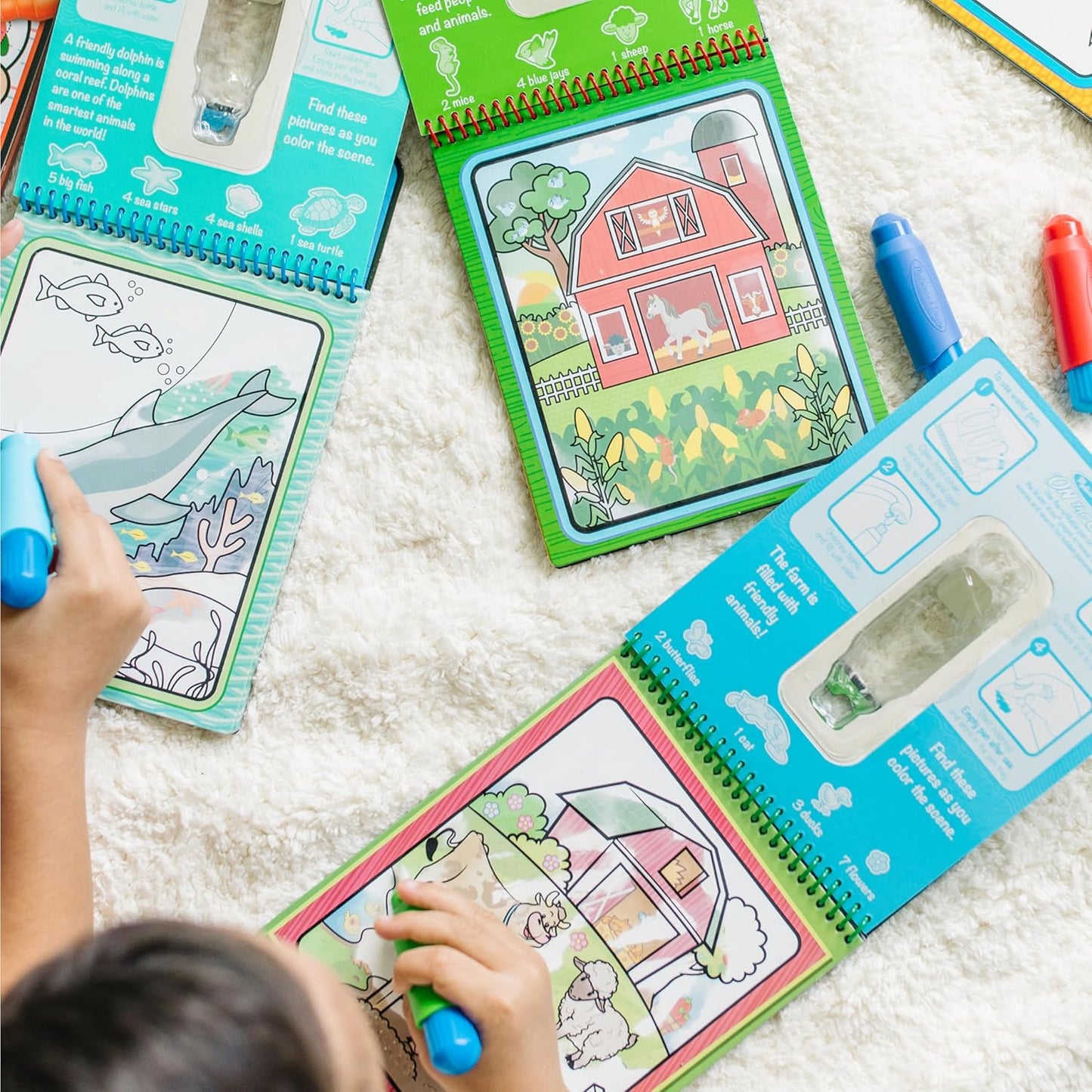 Melissa & Doug Water Wow! Reusable Water-Reveal Activity Pad 2-Pack - Vehicles, Animals Travel Toys, Party Favors, Mess Free Coloring Books for Kids Ages 3+ - FSC Certified