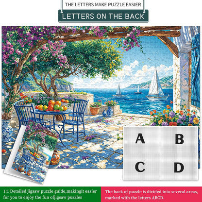 Puzzles for Adults 1000 Pieces,Seaview Campground Jigsaw Puzzle with 1:1 HD Poster, Perfect Interlocking No Dust, Stress Relief Ideal Gift for Family Games
