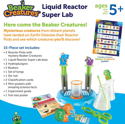Learning Resources Beaker Creatures Liquid Reactor Super Lab - STEM Toys, Science Classroom Must Haves Activities , Physics and Chemistry Set, Homeschool Supplies, Birthday Gift for Boys and Girls
