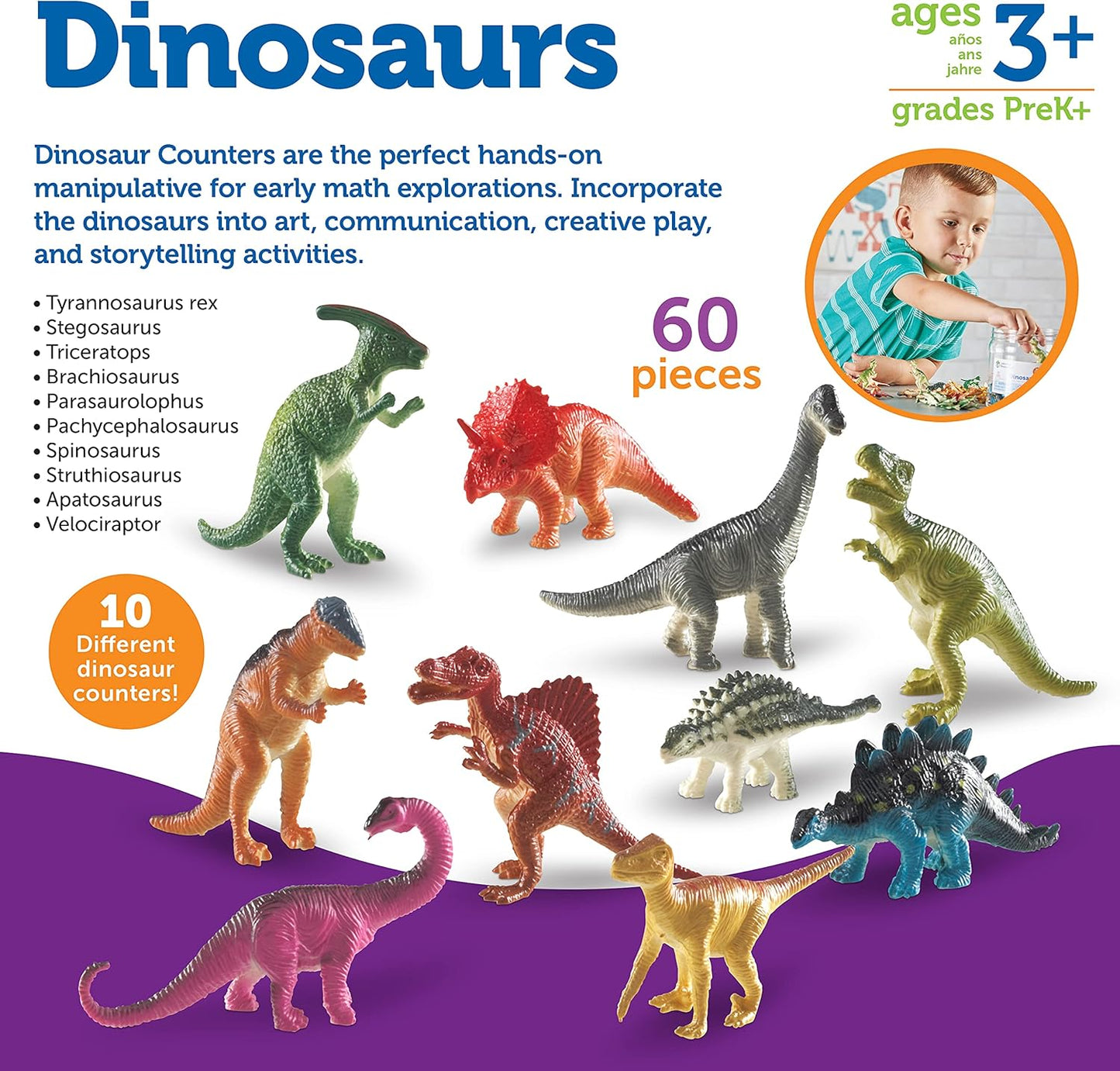 Learning Resources Farm Animal Counters - 60 Pieces, Ages 3+ Toddler Learning Toys, Farm Animals Toys, Develops Counting and Matching Skills