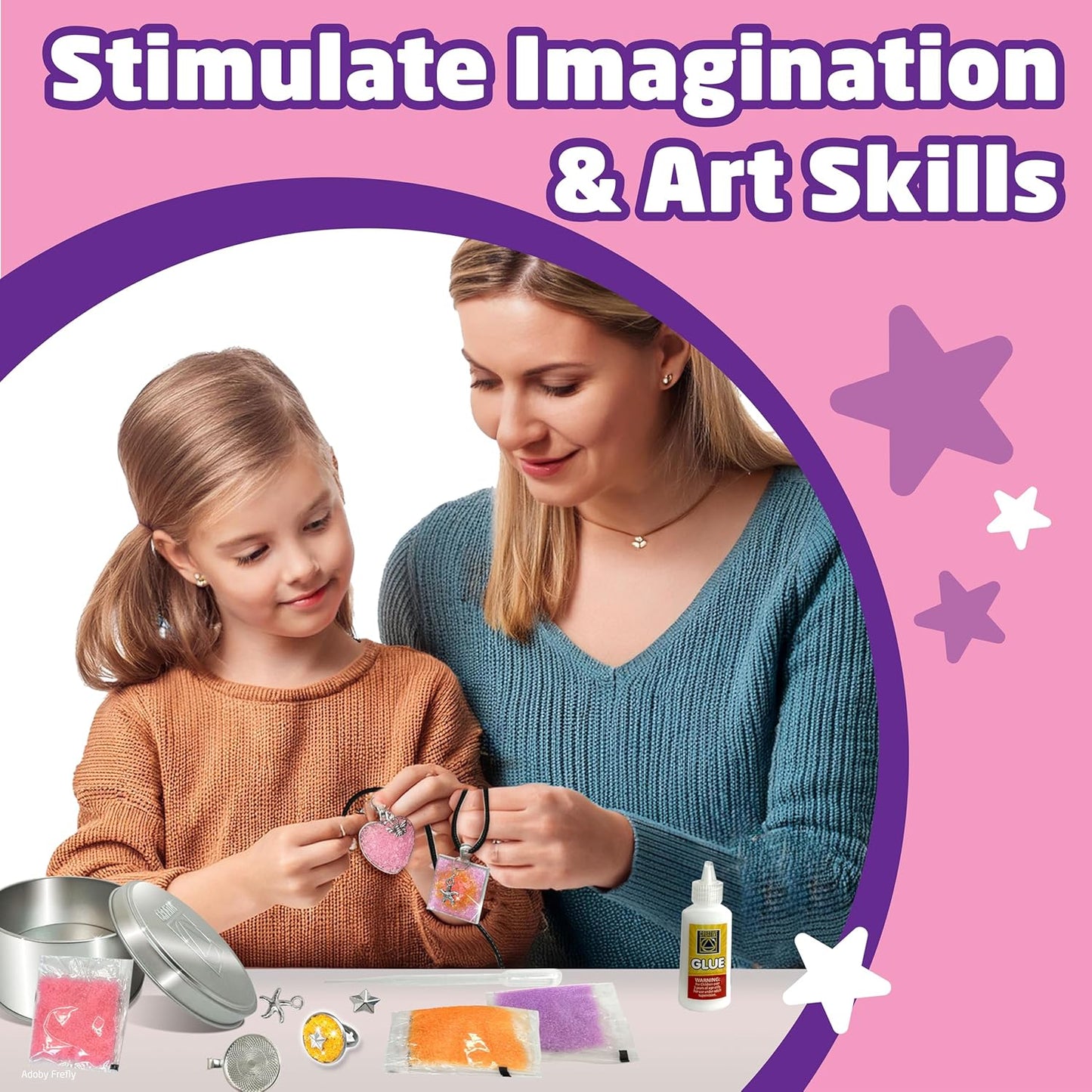 Small World Toys Magic Crystal Jewelry, DIY Jewelry Making Kit, Charm Bracelet & Necklace Maker, Crafts & Toys for Girls, Ideal Birthday Gift for Kids 7+