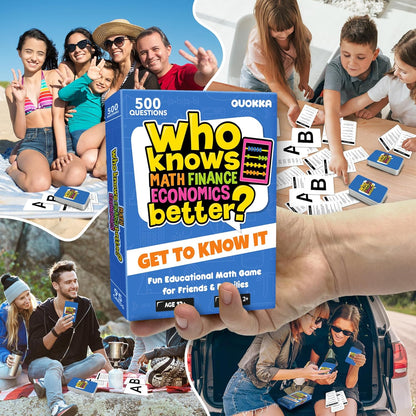 QUOKKA Board Games for Kids 8-12 and Family - Set of 4 Who Knows It Better? - 2000+ Questions Across Biology, Culture, STEM and Math - Educational Trivia Cards for Learning and Game Night