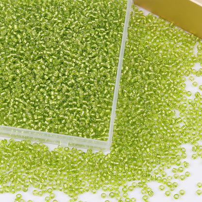 10100 Pcs Size 11/0 Glass Seed Beads, 2 mm Dark Green Small Mini Spacer Loose Pony Beads for Jewelry Making and DIY Crafts - Colors A