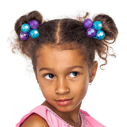 20pc Ponytailers Balls Elastics 18mm Round Opaque Multicolored Twin Beads Bauble Holders Toddler Kids Braiding Styling