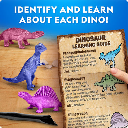 National Geographic Dinosaur Dig Kit - 12 Dino Shaped Dig Bricks with Dinosaur Figures Inside & Excavation Tool Sets, Egg Hunt or Dig Party Activity, Great STEM Toy for Boys & Girls