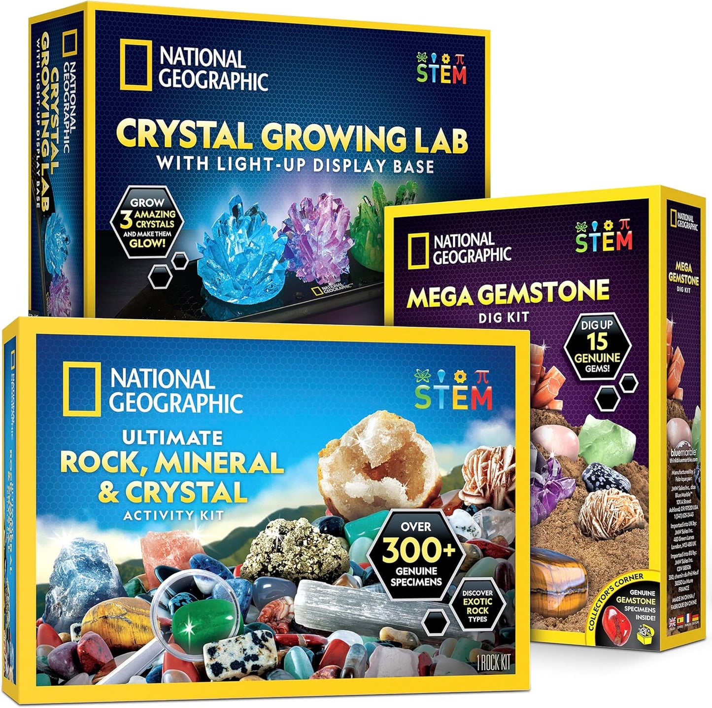National Geographic Rock Collection Box for Kids – 300+ Piece Gemstones and Crystals Set Includes Geodes and Real Crystals, Rocks and Minerals, Science Kit for Kids, A Geology Gift for Boys and Girls