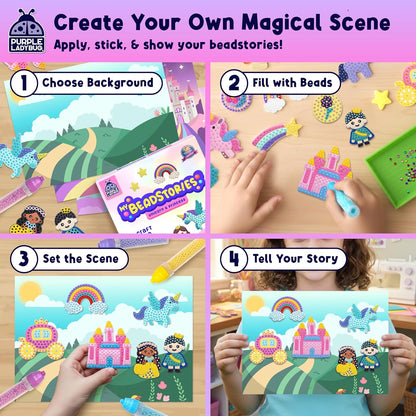 Magical Bead Painting – Birthday Gifts for Girl and Boy Ages 6-8 Years Old, Bead Art & Craft Set, Beads Pen & Painting Activities, Creative Arts & Crafts Ocean Theme Kit with Fun Designs