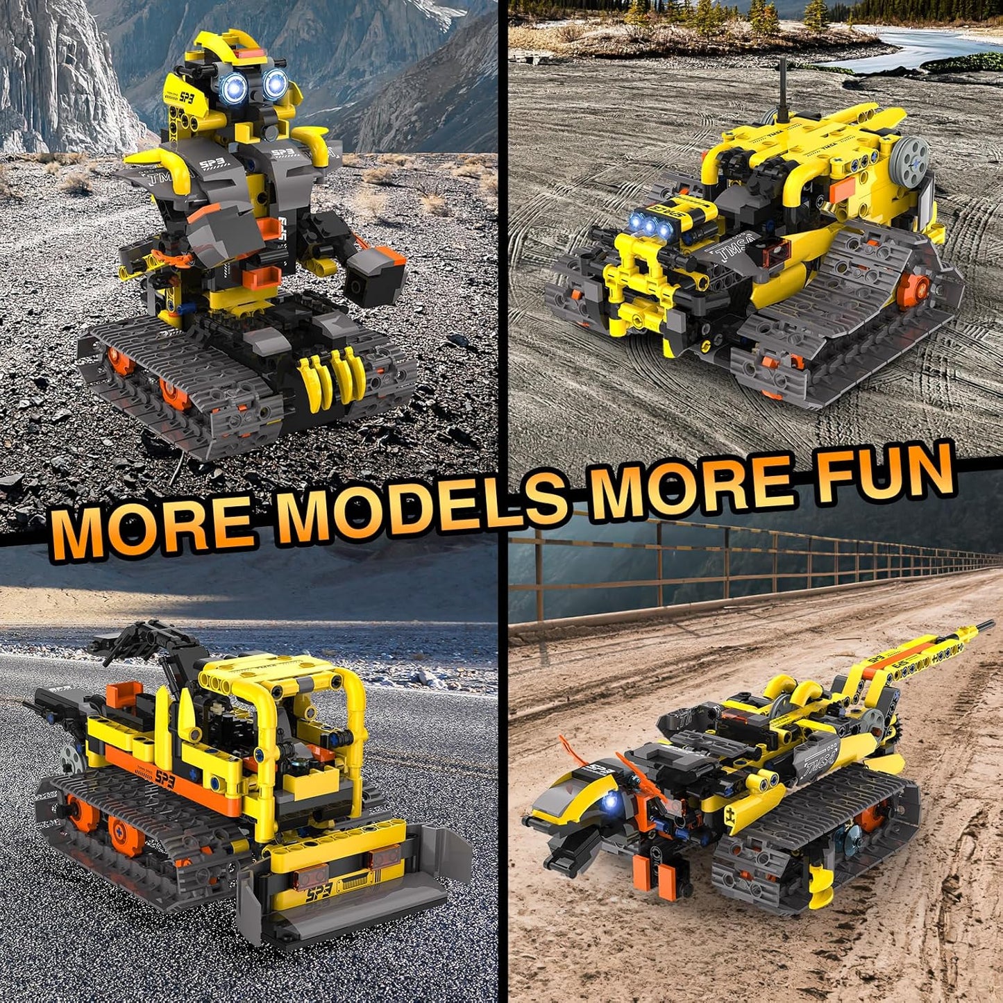 ADUSRIZ 5 in1 Stem Robot Building Kit for Kids Ages 8-13, 688 PCS Remote & App Controlled Dinosaur Car Building Toys for Kids Science Learning, Birthday Gifts for 8 9 10 11 12+ Years Old Boys Girls