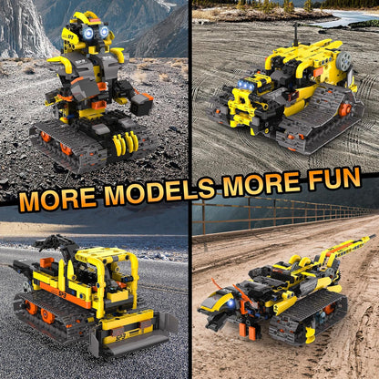 ADUSRIZ 5 in1 Stem Robot Building Kit for Kids Ages 8-13, 688 PCS Remote & App Controlled Dinosaur Car Building Toys for Kids Science Learning, Birthday Gifts for 8 9 10 11 12+ Years Old Boys Girls