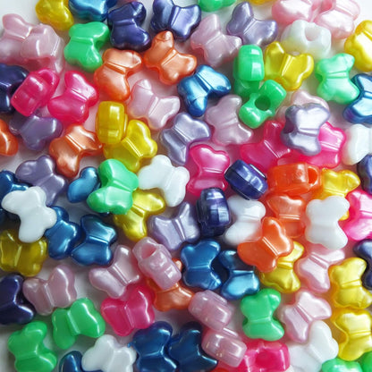 Butterfly Beads Pearl Colors Large Hole Pony Beads Multi Mix Made in USA