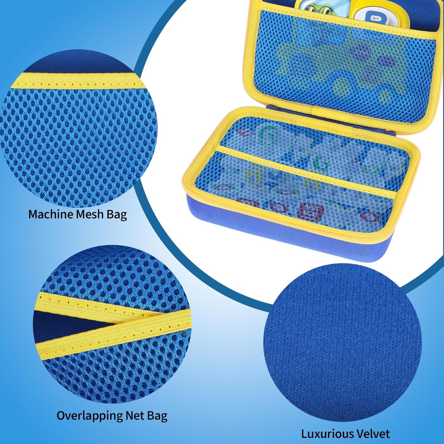 Storage Case Compatible with Leapfrog Fridge Phonics Magnetic Letter Set (Blue + Yellow)