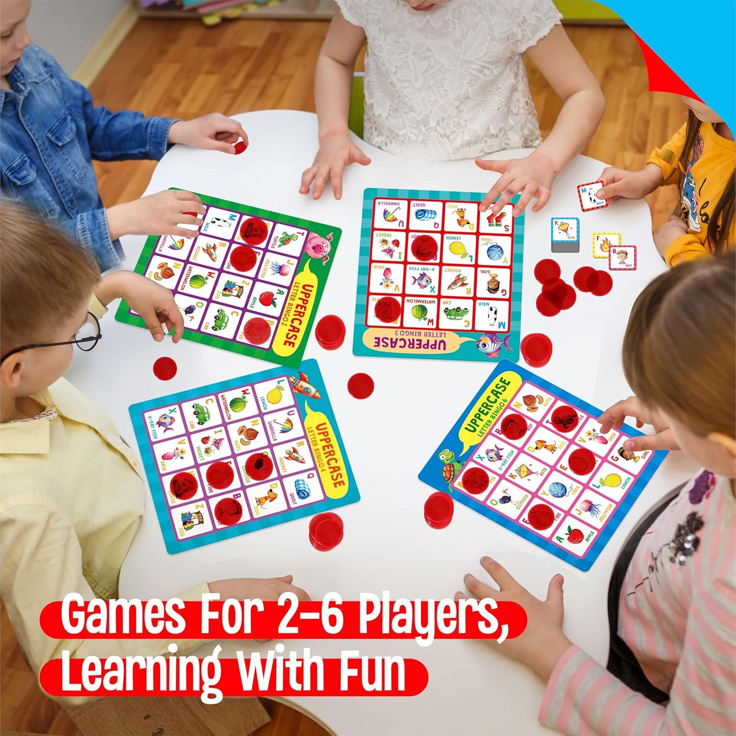 SpriteGru Multiplication & Division Bingo Game, 480 Math Problems, 2 Educational Math Board Game for Kindergarten and Preschool Kids 4-8, Perfect for Classroom & At Home (Up to 25 Players)