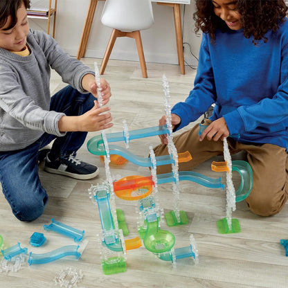 Discovery Marble Run Race Track – 92-Piece Light-Up Marble Maze Construction Set| LED Marbles| STEM Learning Activity| Sensory Toy Building Kit| Educational Physics & Engineering Toy for Kids Ages 6+