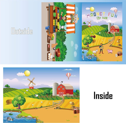 Magnetic Portable Playboard Cute Zoo Ainimal Magnets Create Scene for Learning Travel Toy (51 Pcs)