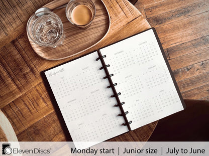 Eleven Discs Discbound Paper, Junior Size Mileage Log Sheets - Premium 120gsm Heavyweight Notebook & Planner Refills - 8 Discs, 5.5 x 8.5 in - Punched for Circa, Arc, TUL (50 Sheets)