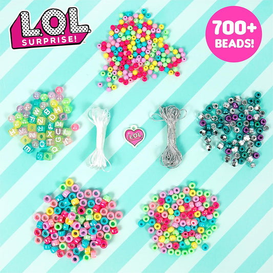LOL Surprise! DIY Jewelry Making Kit - 700+ Beads, Alphabet, Round, Metallic & More