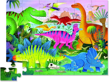 Crocodile Creek 36-Piece Jigsaw Floor Puzzle - Shark Reef - for Kids Ages 3-5 - Heavy-Duty Shaped Box for Storage - 24" W x 18" H Finished