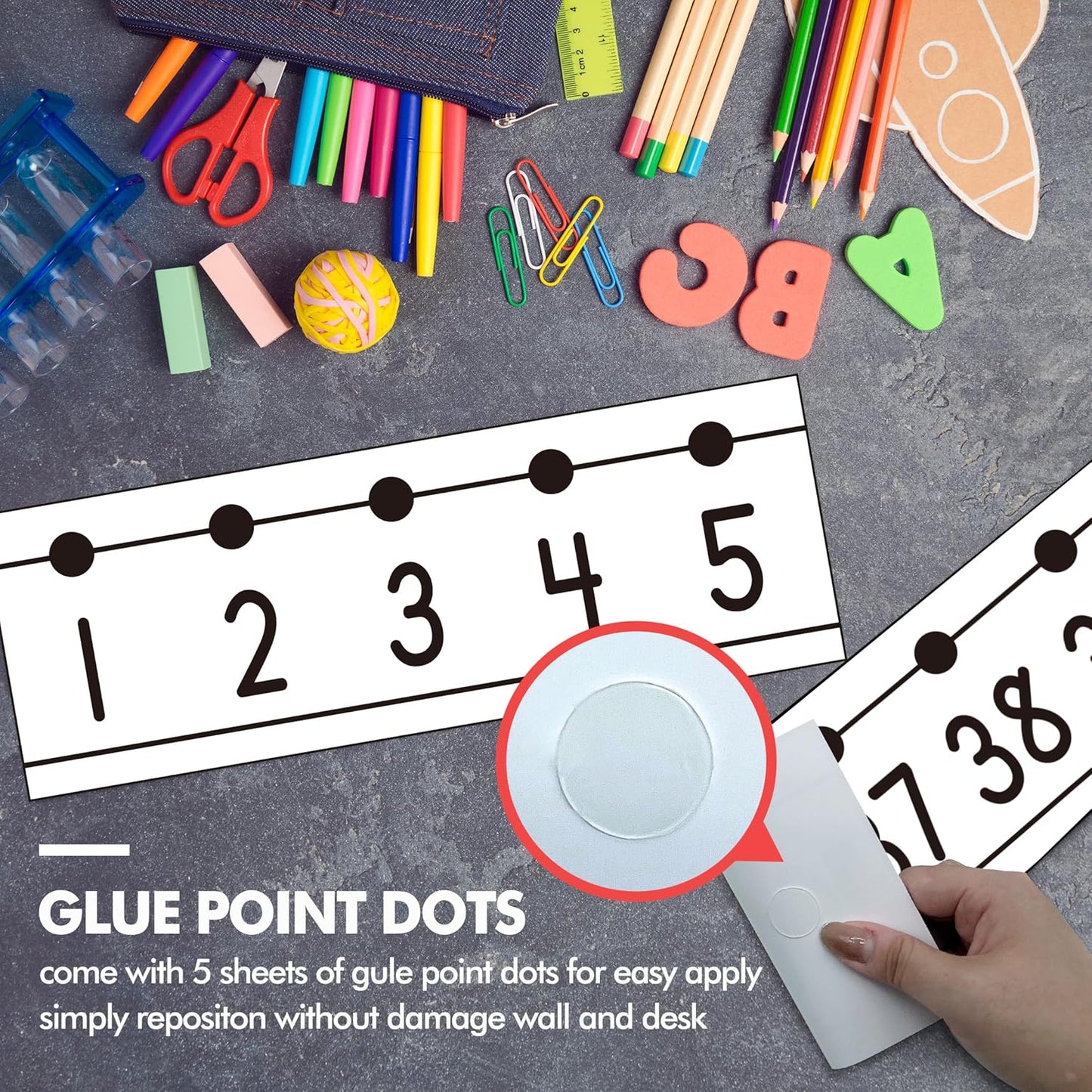 29 Pieces Number Line for Classroom Wall -20 to 120 Number Line Bulletin Board Border Boho Classroom Decorations Math Posters for Teachers