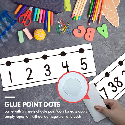 29 Pieces Number Line for Classroom Wall -20 to 120 Number Line Bulletin Board Border Boho Classroom Decorations Math Posters for Teachers