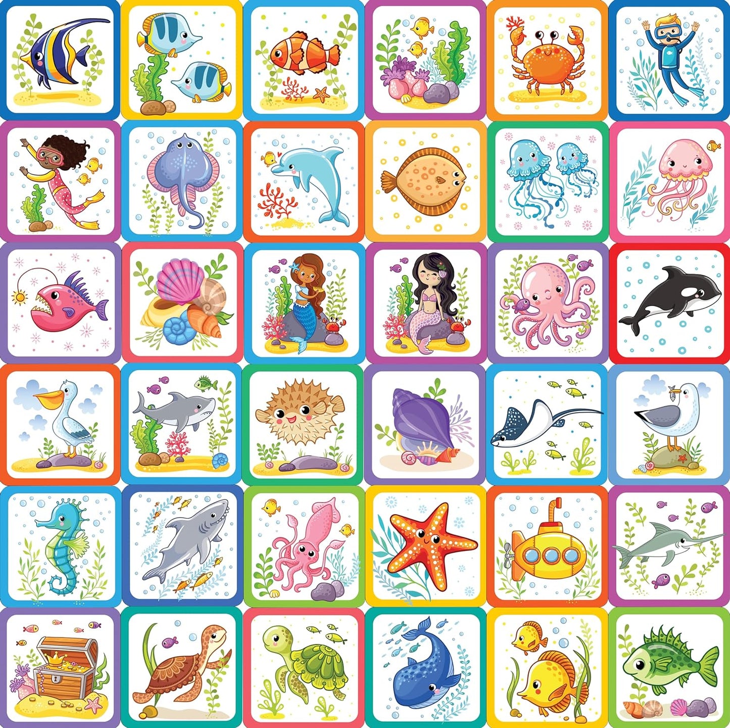Under the Sea Memory Match Game (Set of 72 cards)