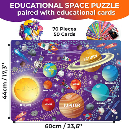United States Puzzles for Kids Ages 4-6 - 70 Pcs USA Map Kids Puzzle with 50 Cards 400+ USA Facts - State & Capitals Floor Jigsaw Puzzles for Children 6-8 - Educational Toys Gift for Boys Girls