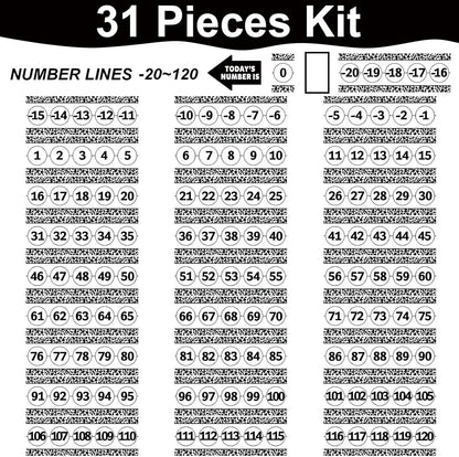Number Line for Classroom Wall (-20 to +120) Boho Heart Shape Number Bulletin Board for Students Math Learning Boho Bulletin Border Decor Numbers Boarder Strips for Home School