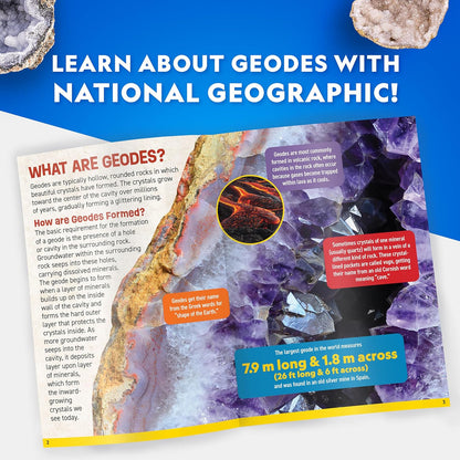 National Geographic Break Open 10 Premium Geodes – Includes Goggles & 2 Display Stands - Great STEM Science Kit, Geology Gift for Kids, Break Your Own Geodes with Crystals