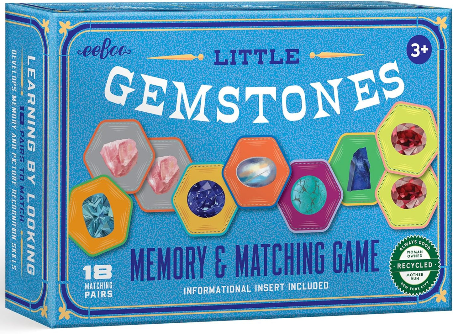eeBoo: Memory & Matching Game- Little Birds- 18 Illustrated Matching Pairs, Concentration Tile Game, Informational Insert, Kids Ages 4+, 1-4 Players
