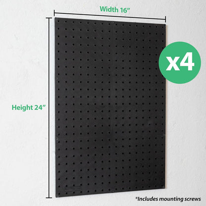 WallPeg Made in USA Pegboard Panels Garage Organization - Wall Storage Kit (PB-2 B) (2) ea - 24" x 16" Peg Board Tool Organizer Panel Set - Garage Organizer Kit