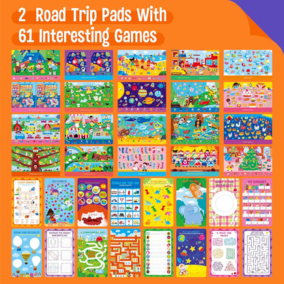Logic Puzzles Game Pad, 30 Reusable & Erasable Logical Thinking Games-Sudoku, Scavenger Hunt, Math Games, Dry Erase Brain-Boosting Puzzles Activities Pad for Kids, Road Trip, Airplane & Car Travel