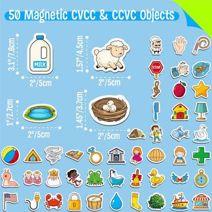 50 PCS First Word Magnets, Magnetic Thickened Daily Items Fridge Magnets Adorable Educational Learning Toys for Kindergarten, Preschooler, Kids 3+