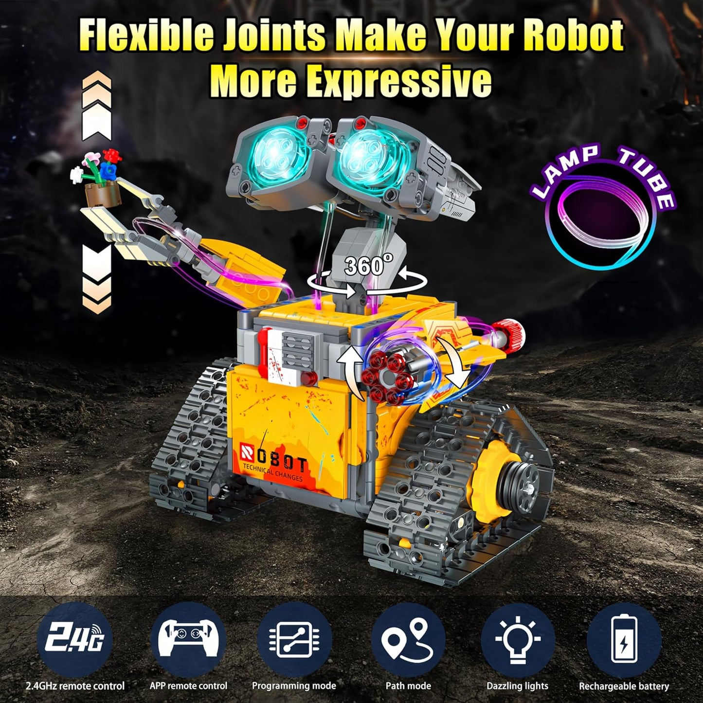 Yerloa Robot Building Kit STEM Gifts for Ages 8-13 with App & Remote Control, 5 in 1 Building Set Coding Robotic Toys for Ages 6 7 8 9 10 11 12 Years Old Boy Girl Easter Birthday Gifts (673pcs)