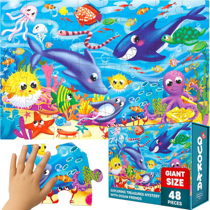 QUOKKA Giant Floor Puzzles for Kids Ages 3-5 - 2x3 Feet 48 Piece Large Puzzles for Kids Ages 4-8 - Educational Toys for Boys and Girls - Toy Gift Activities Africa Version 2