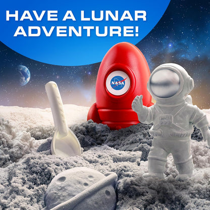 Blue Marble NASA Moon Sand Activity Kit – STEM Educational Sensory Bin Filler with 1.5 lbs Moon Sand, Play Tray, Space Molds, Astronaut Figure, Shovel, NASA Sticker, Activity Booklet & Learning Guide